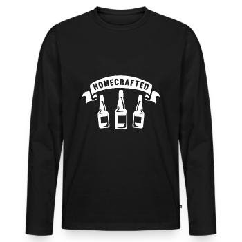 Homemade beer - Men's Premium Organic Long Sleeve Shirt - black - Front - Nico (187cm)