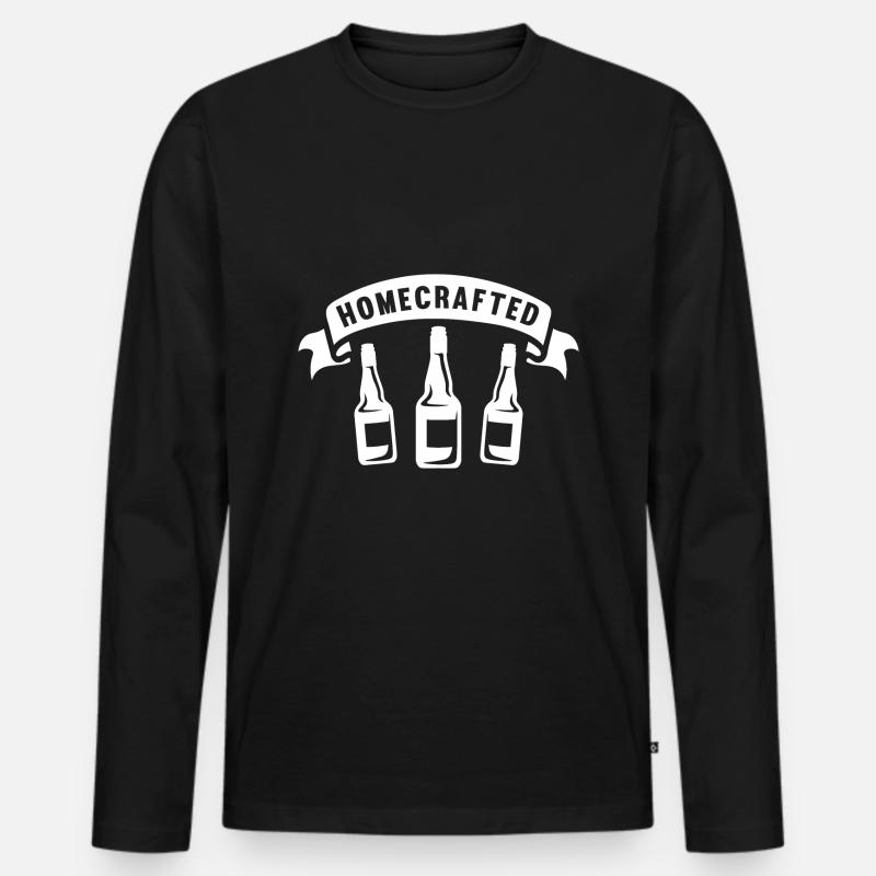 Hausgemachtes Bier - Männer Premium Bio Langarmshirt - Schwarz