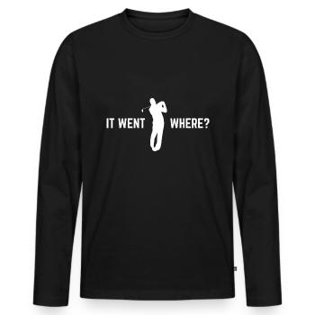Golfplatz zum Golfen Golf - Männer Premium Bio Langarmshirt - Schwarz - Vorne - Nico (187cm)