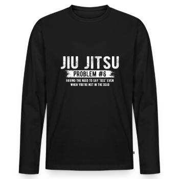 BJJ Jiu Jitsu - Männer Premium Bio Langarmshirt - Schwarz - Vorne - Nico (187cm)