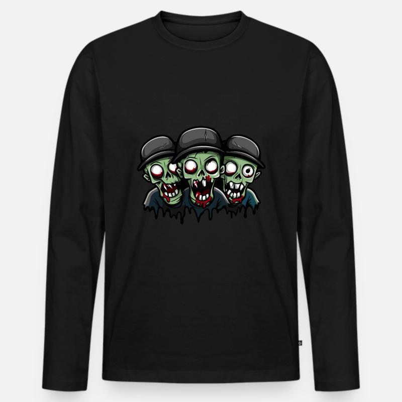 Zombies Halloween - Männer Premium Bio Langarmshirt - Schwarz