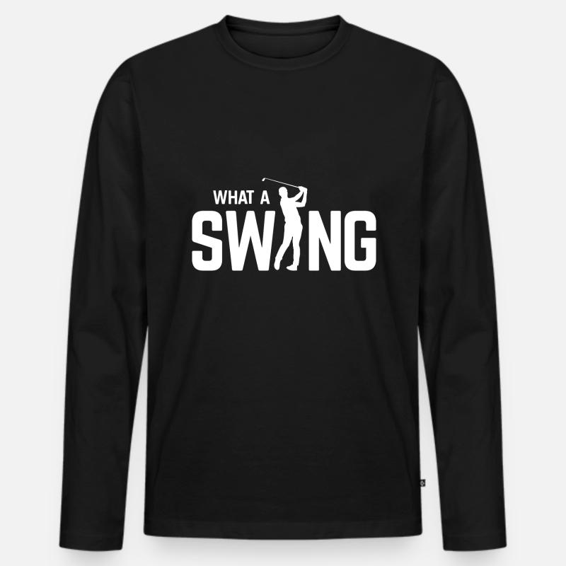Golfplatz zum Golfen Golf - Männer Premium Bio Langarmshirt - Schwarz