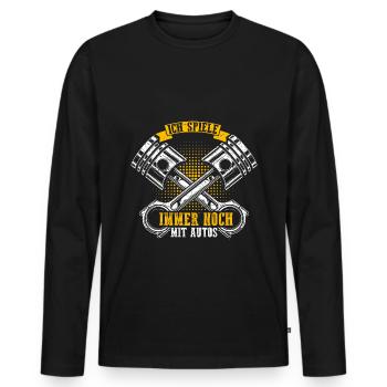 Ich Spiele Immer Noch Mit Autos - Mechaniker Mecha - Männer Premium Bio Langarmshirt - Schwarz - Vorne - Nico (187cm)