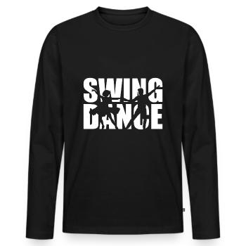 Swing Tänzer - Männer Premium Bio Langarmshirt - Schwarz - Vorne - Nico (187cm)