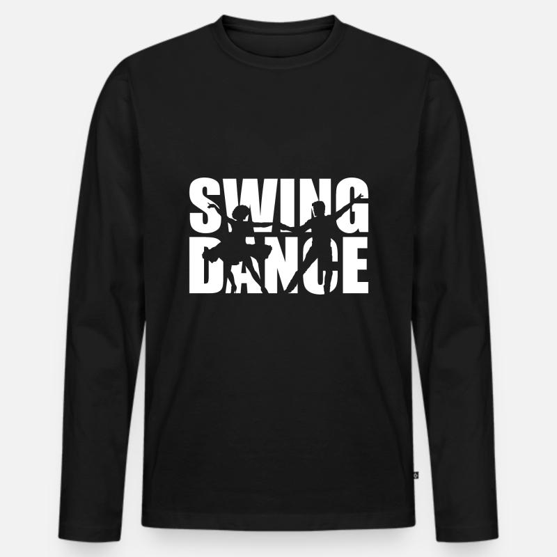 Swing Tänzer - Männer Premium Bio Langarmshirt - Schwarz