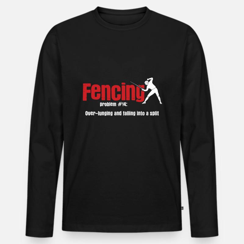 Fechten - Männer Premium Bio Langarmshirt - Schwarz
