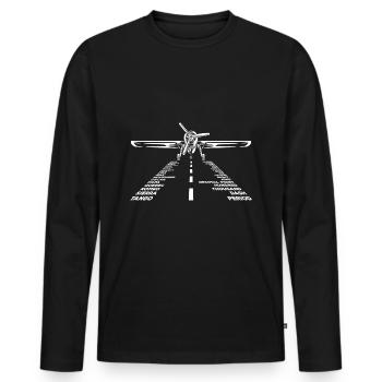 plane - Men's Premium Organic Long Sleeve Shirt - black - Front - Nico (187cm)