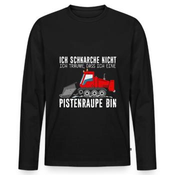 Ich Schnarche Nicht - Ich Träume ich wäre eine Pis - Männer Premium Bio Langarmshirt - Schwarz - Vorne - Nico (187cm)