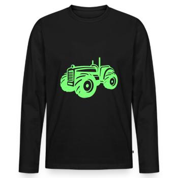 Tractor Vehicle - Men's Premium Organic Long Sleeve Shirt - black - Front - Nico (187cm)