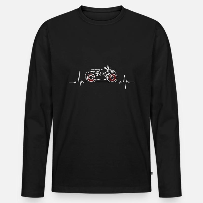 Zündapp Herzschlag - Männer Premium Bio Langarmshirt - Schwarz