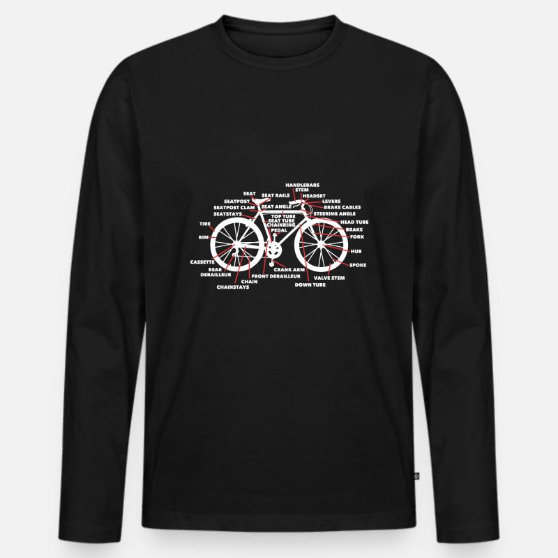 Fahrrad Technik - Männer Premium Bio Langarmshirt - Schwarz