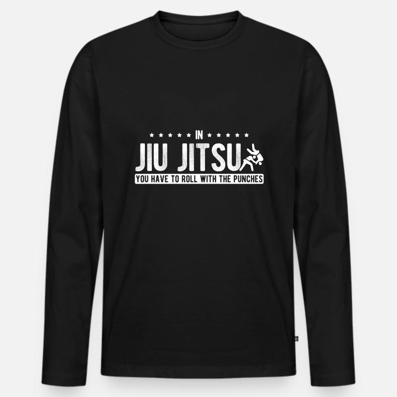 BJJ Jiu Jitsu - Männer Premium Bio Langarmshirt - Schwarz