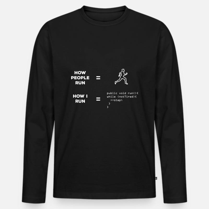 Softwareentwickler Läufer - Männer Premium Bio Langarmshirt - Schwarz