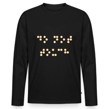 braille - Men's Premium Organic Long Sleeve Shirt - black - Front - Nico (187cm)