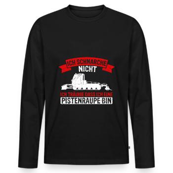 Ich Schnarche Nicht - Ich Träume ich wäre eine Pis - Männer Premium Bio Langarmshirt - Schwarz - Vorne - Nico (187cm)