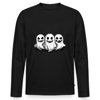 Fantômes Halloween Fantôme - T-shirt manches longues Premium bio Homme - noir - Devant - Nico (187cm)
