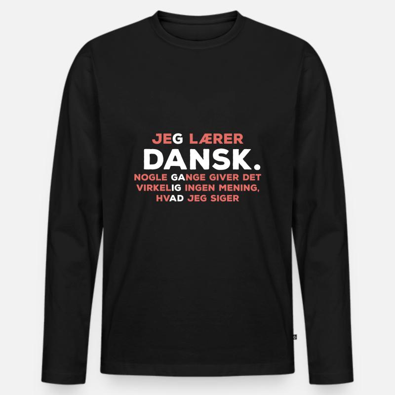 Dänisch lernen - Männer Premium Bio Langarmshirt - Schwarz