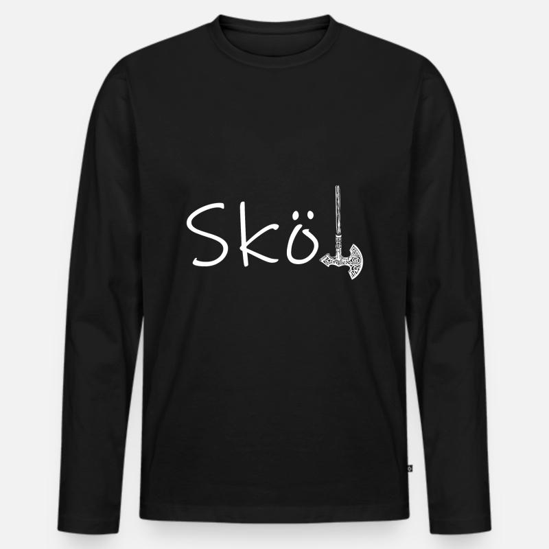 Sköl Wikinger - Männer Premium Bio Langarmshirt - Schwarz