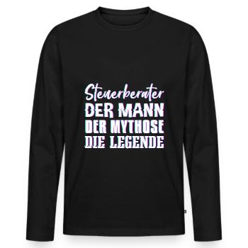 Steuerberater Mann Mythos Legende Steuerberater Ge - Männer Premium Bio Langarmshirt - Schwarz - Vorne - Nico (187cm)