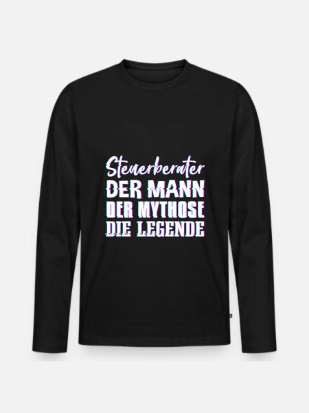 Steuerberater Mann Mythos Legende Steuerberater Ge - Männer Premium Bio Langarmshirt - Schwarz