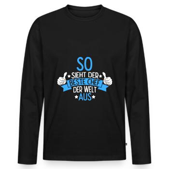 So Sieht Der Beste Chef Der Welt Aus Vorgesetzter - Männer Premium Bio Langarmshirt - Schwarz - Vorne - Nico (187cm)