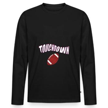 Touchdown Ball Football américain Design - T-shirt manches longues Premium bio Homme - noir - Devant - Nico (187cm)