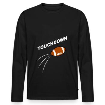 Touchdown Football américain Design - T-shirt manches longues Premium bio Homme - noir - Devant - Nico (187cm)
