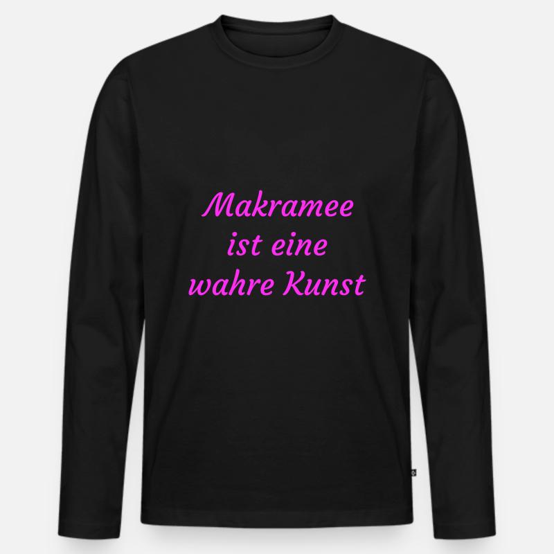 Makramee - Männer Premium Bio Langarmshirt - Schwarz