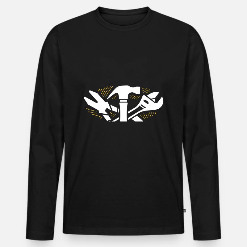 Handwerker - Männer Premium Bio Langarmshirt - Schwarz
