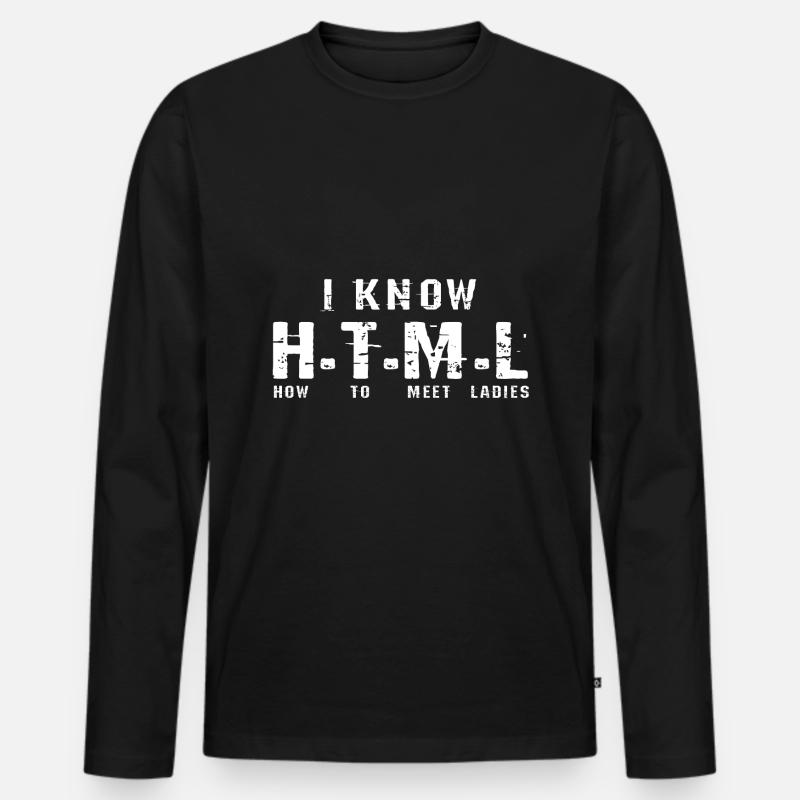 HTML programmer - Men's Premium Organic Long Sleeve Shirt - black