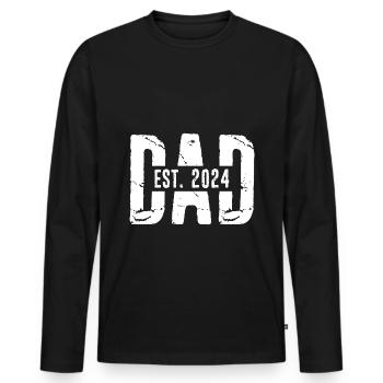 DAD est. 2024 Geschenk Papa werdender Vater 2024 V - Männer Premium Bio Langarmshirt - Schwarz - Vorne - Nico (187cm)