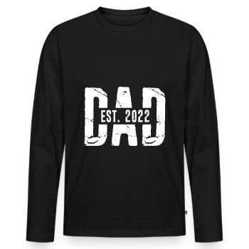 DAD est. 2022 Geschenk Papa werdender Vater 2022 V - Männer Premium Bio Langarmshirt - Schwarz - Vorne - Nico (187cm)