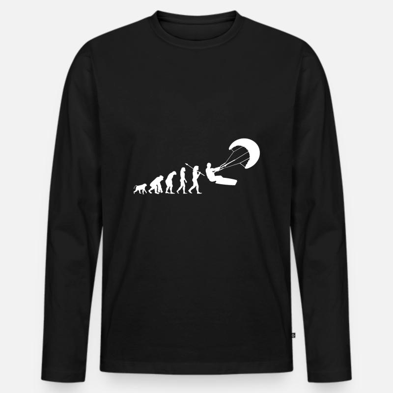 Kiten - Männer Premium Bio Langarmshirt - Schwarz