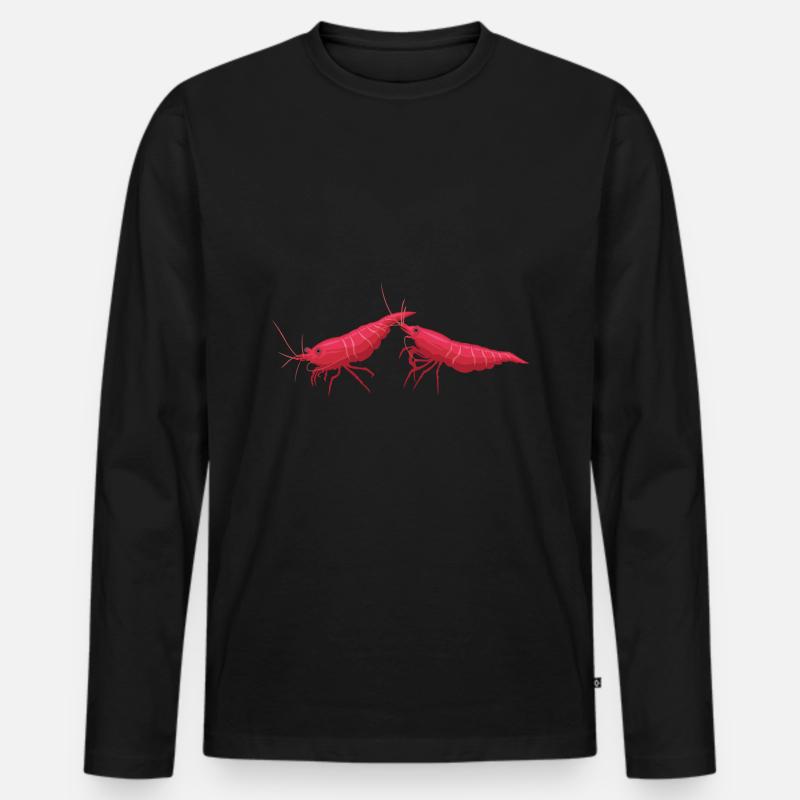 Red Fire Sakura - Männer Premium Bio Langarmshirt - Schwarz