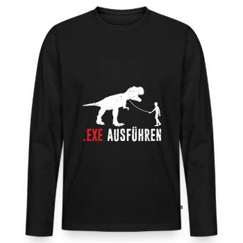 Admin Programmierer ITler Informatiker Spruch EXE - Männer Premium Bio Langarmshirt - Schwarz - Vorne - Nico (187cm)