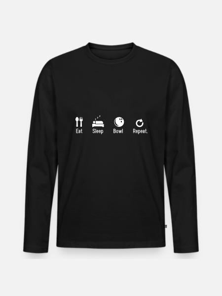 Bowling - Männer Premium Bio Langarmshirt - Schwarz