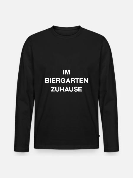 Biergarten Bier - Männer Premium Bio Langarmshirt - Schwarz