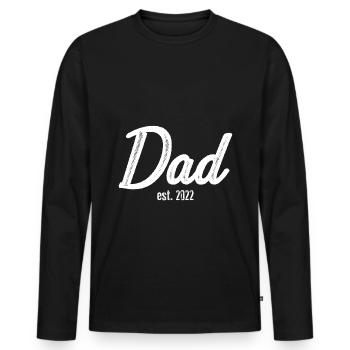 DAD est. 2022 Geschenk Papa werdender Vater 2022 - Männer Premium Bio Langarmshirt - Schwarz - Vorne - Nico (187cm)