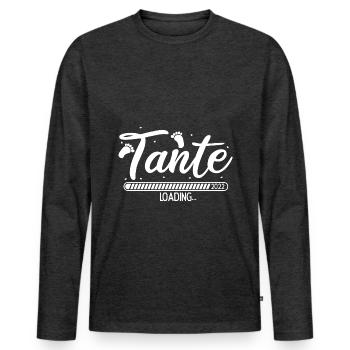 Tante Loading 2022 Babyankündigung Geburt Schwange - Männer Premium Bio Langarmshirt - Anthrazit meliert - Vorne - Nico (187cm)