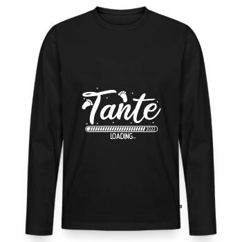 Tante Loading 2022 Babyankündigung Geburt Schwange - Männer Premium Bio Langarmshirt - Schwarz - Vorne - Nico (187cm)