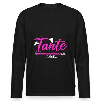 Tante Loading 2028 Babyankündigung Geburt Beste Ta - Männer Premium Bio Langarmshirt - Schwarz - Vorne - Nico (187cm)