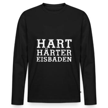 Hart Härter Eisbaden - Geschenk - Männer Premium Bio Langarmshirt - Schwarz - Vorne - Nico (187cm)
