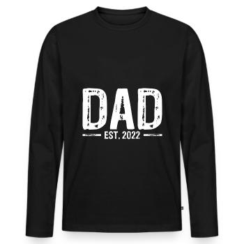 DAD est. 2022 Geschenk Papa werdender Vater 2022 G - Männer Premium Bio Langarmshirt - Schwarz - Vorne - Nico (187cm)