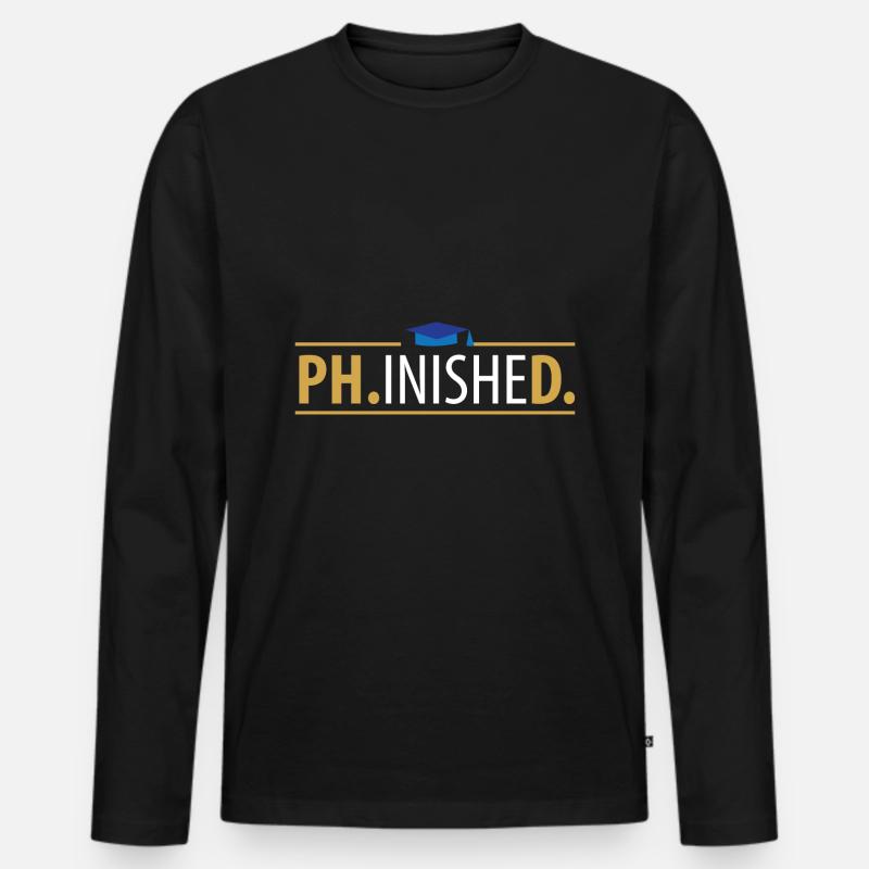 Doktor PHD - Männer Premium Bio Langarmshirt - Schwarz