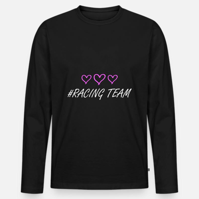 Racing Team herzchen - Männer Premium Bio Langarmshirt - Schwarz