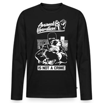 La libération animale n'est pas un crime - T-shirt manches longues Premium bio Homme - noir - Devant - Nico (187cm)
