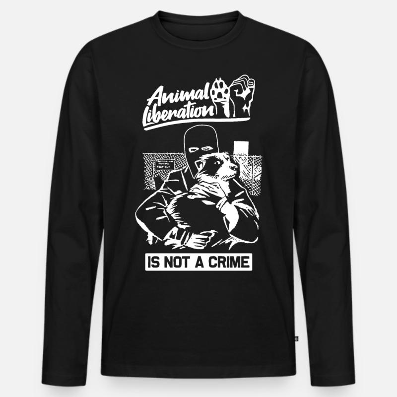 Animal Liberation Is Not A Crime - Männer Premium Bio Langarmshirt - Schwarz
