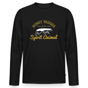 Ratel Mammal - Men's Premium Organic Long Sleeve Shirt - black - Front - Nico (187cm)