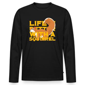 Squirrel Squirrel - Men's Premium Organic Long Sleeve Shirt - black - Front - Nico (187cm)