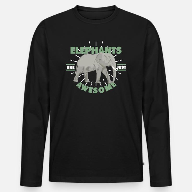 Elefanten Elefant - Männer Premium Bio Langarmshirt - Schwarz